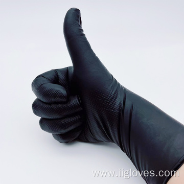 8 Mil Black industrial nitrile vinyl blending gloves